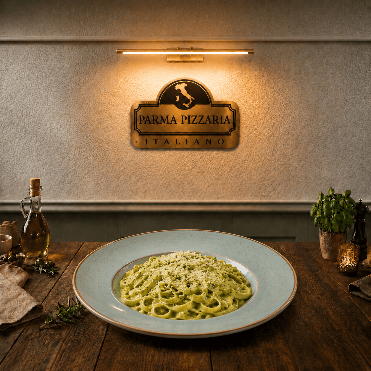 Fettucine Pesto Soslu